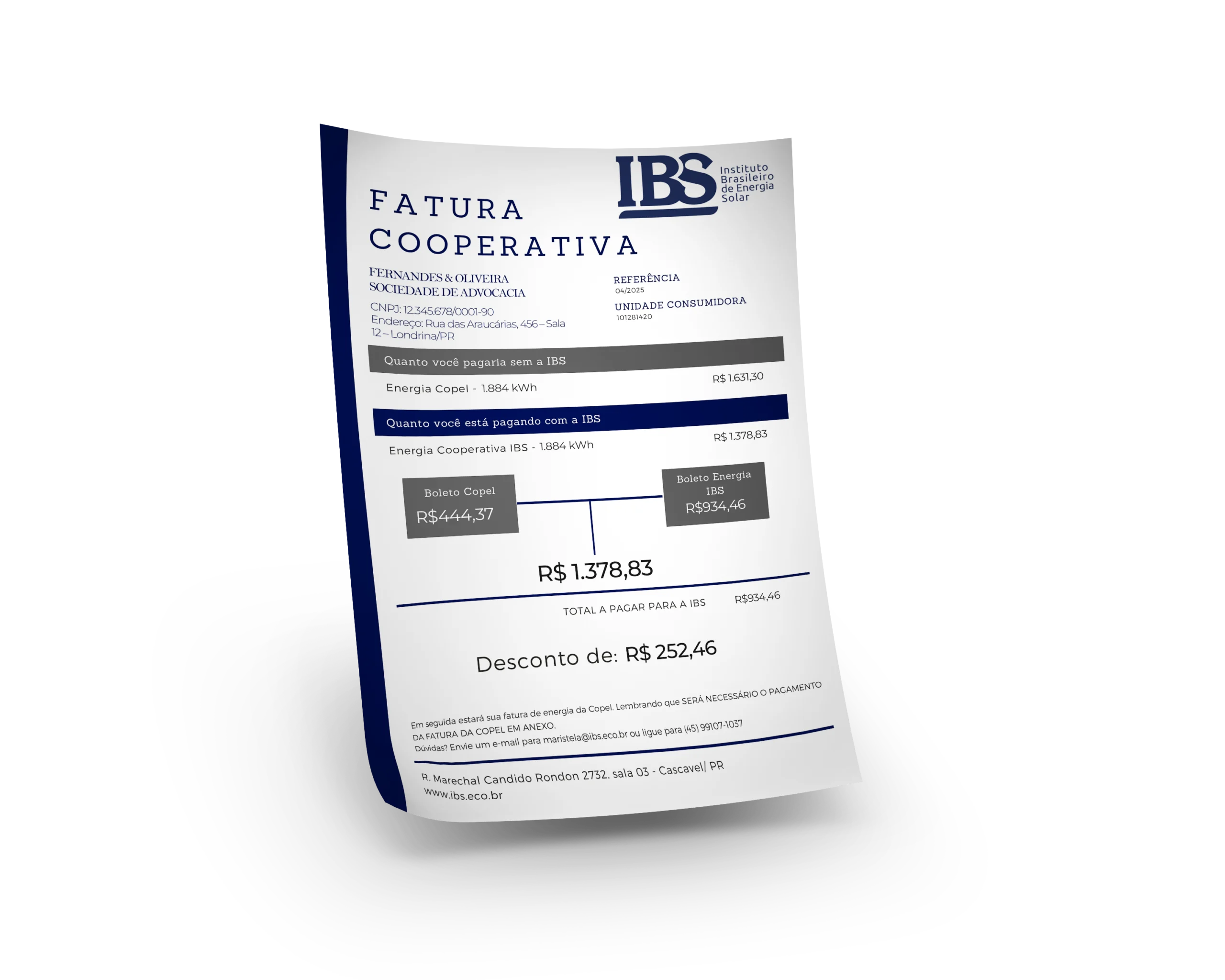 mockup conta de luz ibs